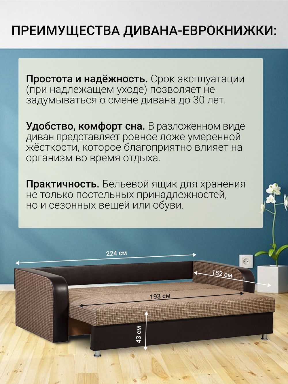 Диван-кровать еврокнижка Юпитер-2 Ратибор Темный