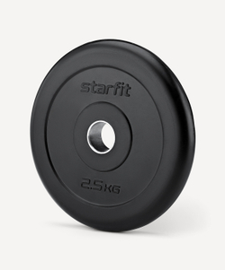 Диск обрезиненный STARFIT BB-202 d=26 мм, стальная втулка, черный, 2,5 кг
