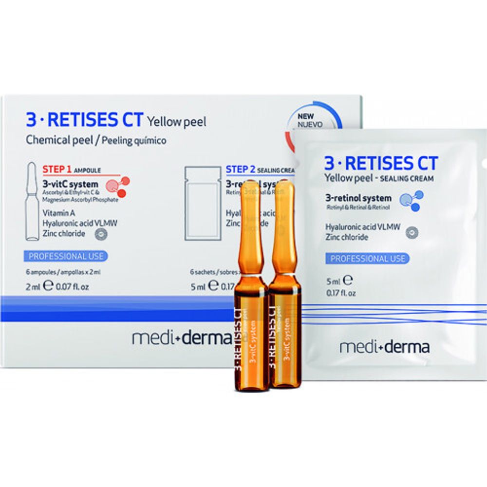 3-RETISES CT Yellow peel – Пилинг желтый с системой 3-ретинол, 1 амп. по 2 мл + 1 саше по 5 мл