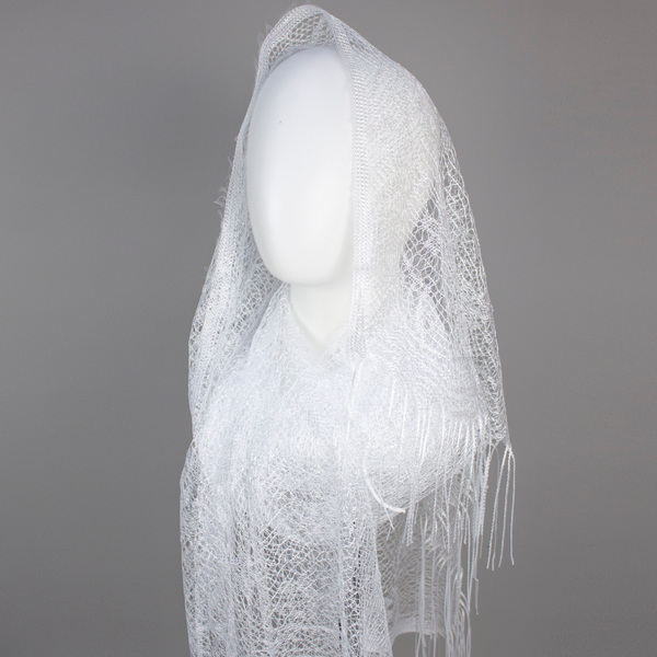 Шарф ритуальный "Паутинка" белый