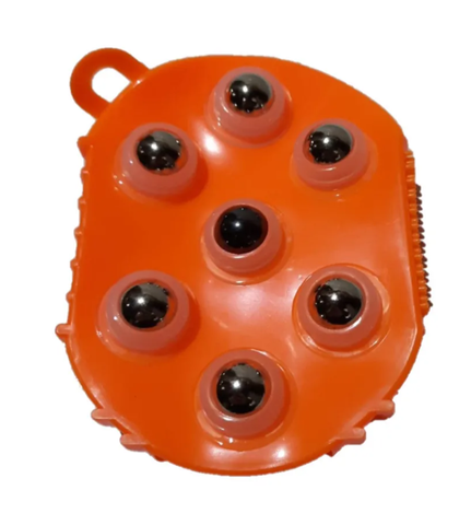 Массажер-варежка с 7 массажными шариками, цвет оранжевый