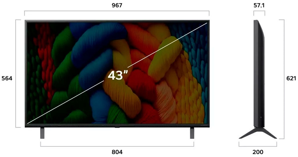 Телевизор LG 43NANO80A6B 109 см черный