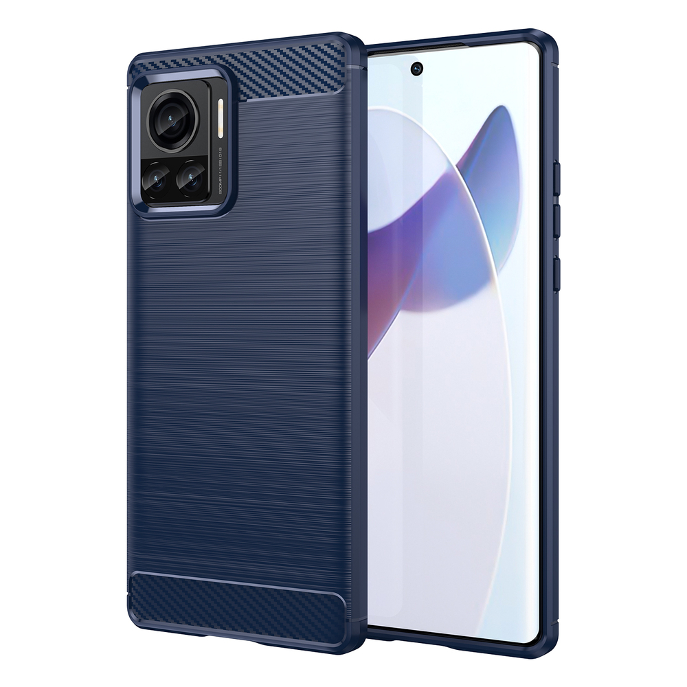 Чехол синего цвета в стиле карбон для Motorola Moto X30 Pro, серия Carbon от Caseport