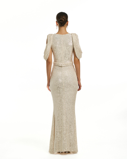 Платье Grand Madame пайеточное светло-серое