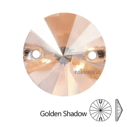 Стразы пришивные, Rivoli, Golden Shadow, 001GS, 16mm, (72 ea/pkg), 5A+, (F2)
