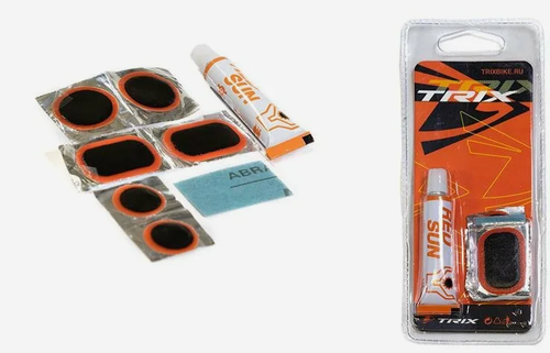 Аптечка TRIX клей 5 мл, заплатки: 25мм-5 шт., наждачка-1 шт.(10/560)