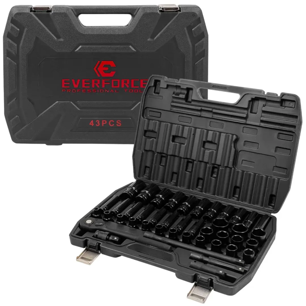 Набор инструментов 43пр. 1/2''6pt EVERFORCE EF-6431-5MPB