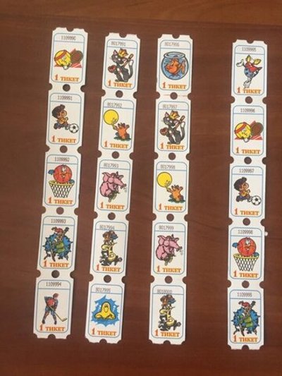 Тикеты Билеты для детских игровых автоматов (100 000 шт.)