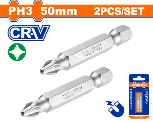 Бита 2 шт PH3x50 мм (200/400) WADFOW WSV2K13