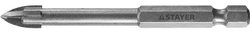 STAYER 8 мм, 4х кромка, HEX 1/4, Сверло по стеклу и кафелю (2985-08)