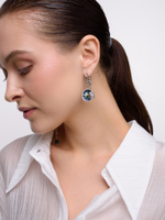 Серьги "Night" с малахитом Silver