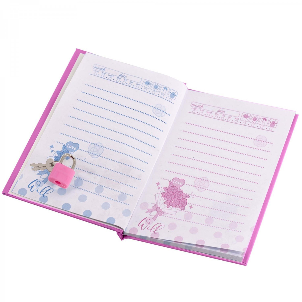 Блокнот в футляре, 14,5 см * 20,5 см, 7БЦ, Alingar, ламинация, замочек, вн.блок с дизайном, в линию, 45 л., "Русалочка с крабиком"