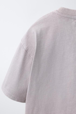 ZARA ФУТБОЛКА С ЭФФЕКТОМ ПОТЕРТОСТИ ROLLING STONE ©, СЕРОВАТО-КОРИЧНЕВЫЙ