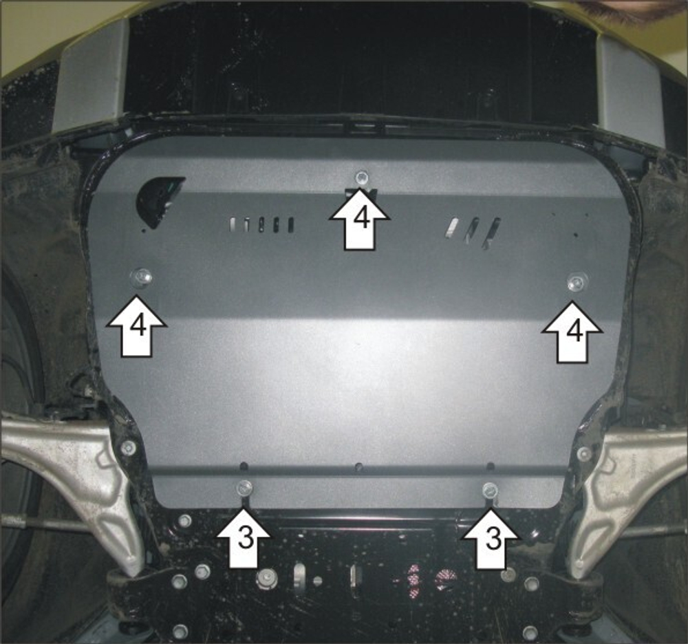Защита картера Двигателя, КПП. 8 мм, Алюминий. для Land Rover Range Rover Evoque 2011-2019, Land Rover Discovery Sport 2015-2019 MOTODOR.383221