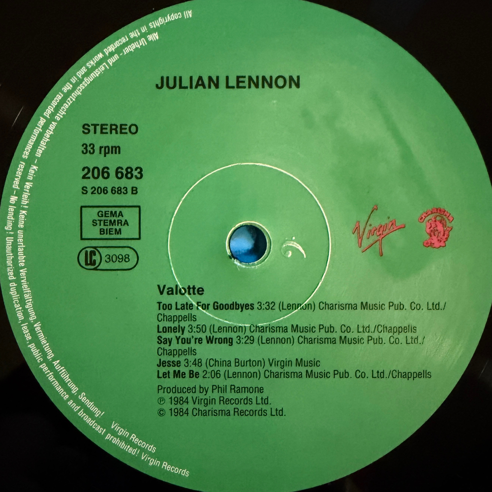 Виниловая пластинка Julian Lennon - Valotte LP