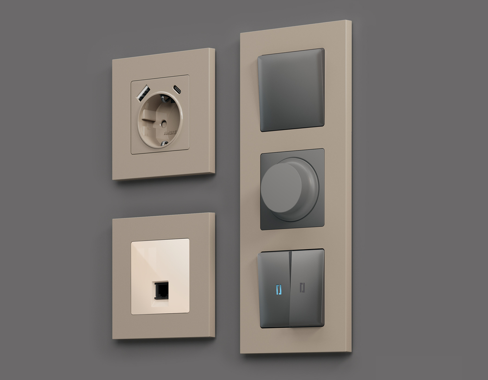 AF250364 Рамка ALFA Qubi (Серо-бежевый матовый) 4-ая