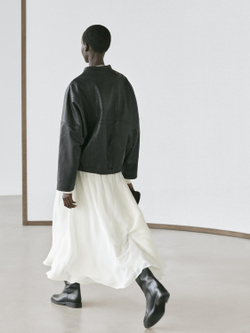 Massimo Dutti Кожаный бомбер, черный