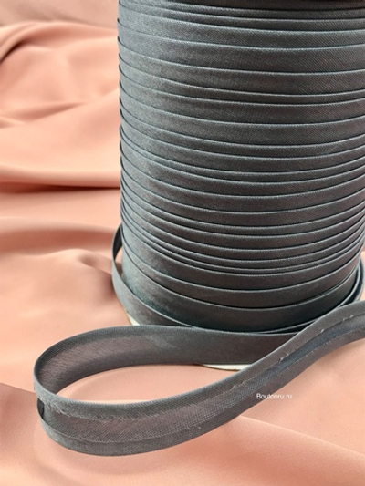 Косая бейка серая 15 мм