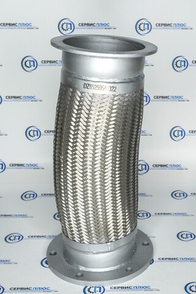 Гофра выхлопная SHACMAN F3000 WP12 (L=370 d=140) (хомут/фланец 6 отверстий) dz95259540322