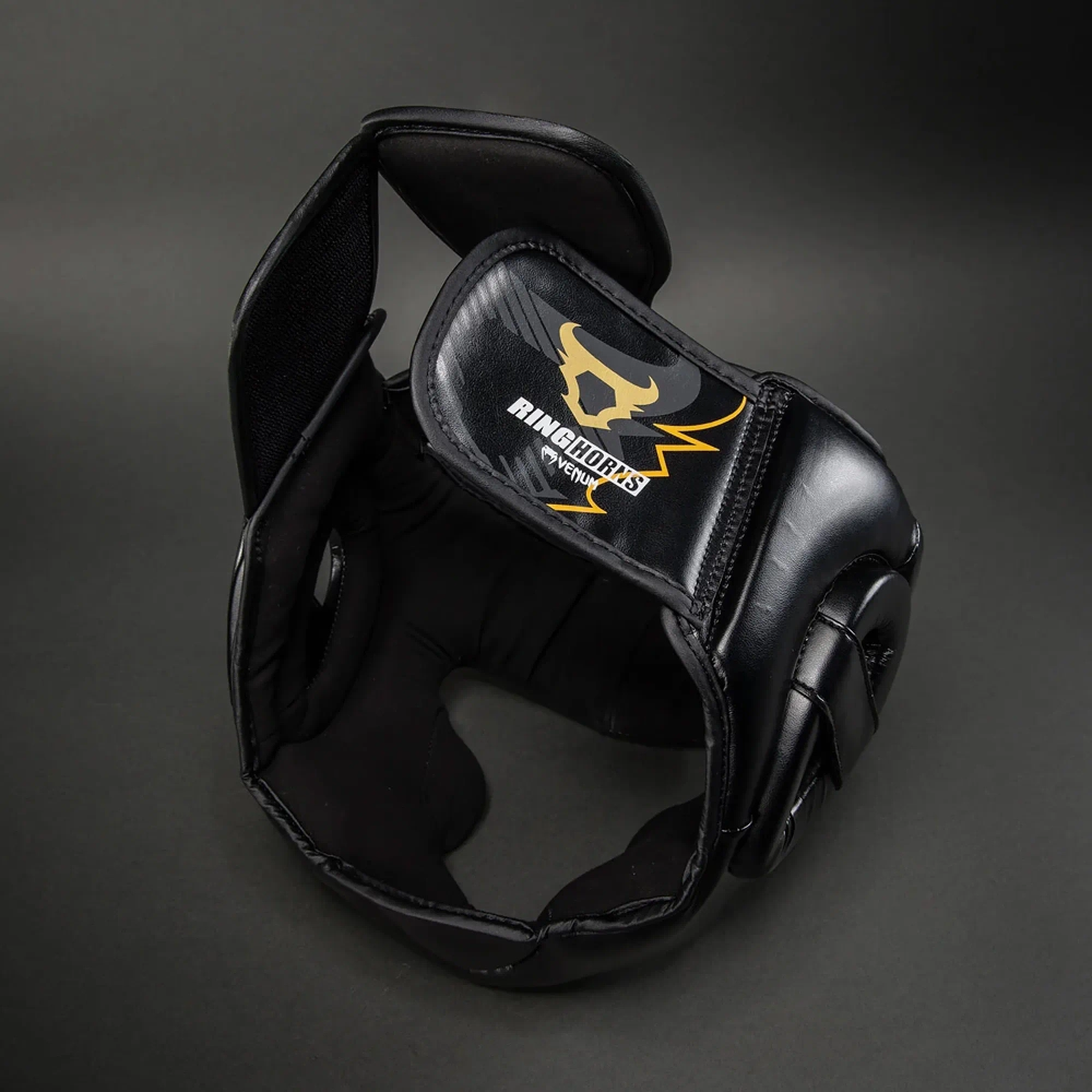 Боксёрский шлем Venum Ringhorns Charger Headgear black/gold