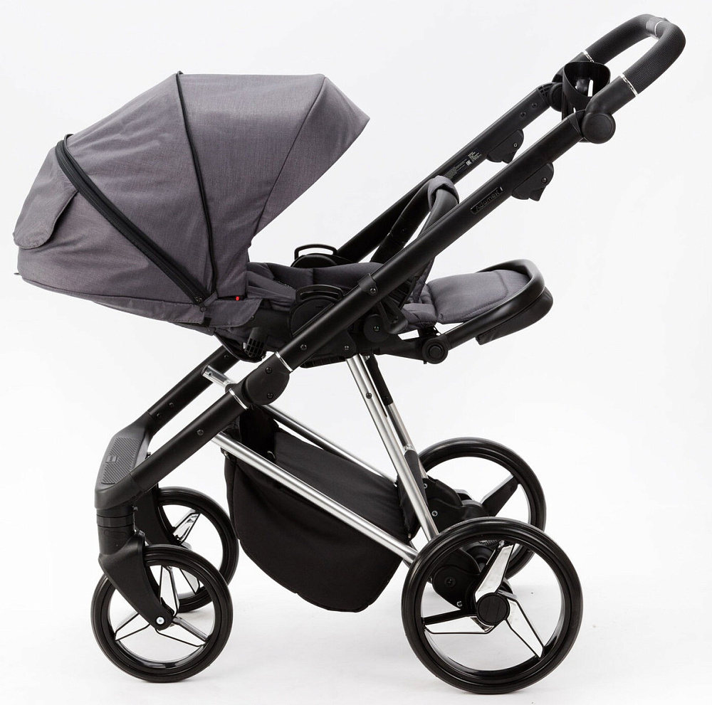 Детская коляска Adamex Quantum Special Edition 2 в 1 Q-TK681 (СЕРЫЙ+ХРОМ РАМА)