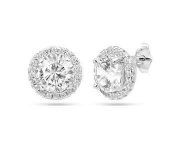 Серьги из серебра с фианитами