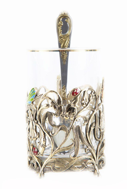 Подстаканник Колокольчик с позолотой