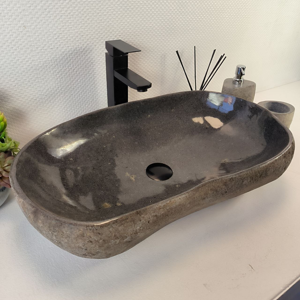 Раковина из речного камня RS-65385 64*38*15 0863