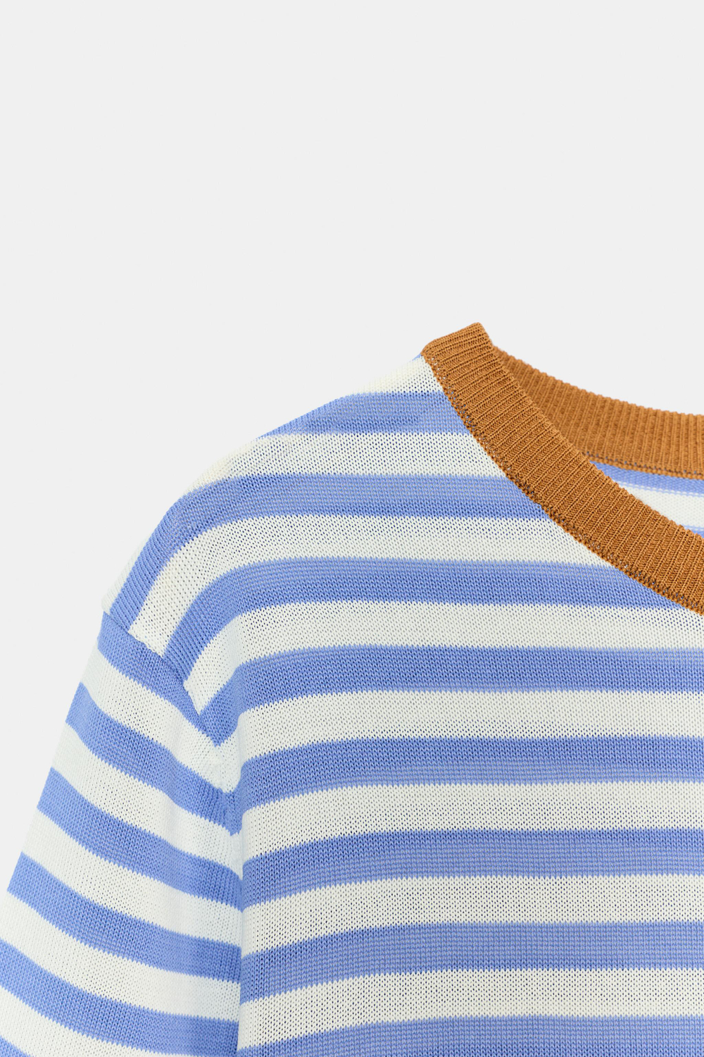ZARA ТРИКОТАЖНЫЙ ТОП В ПОЛОСКУ, СИНИЙ/БЕЛЫЙ