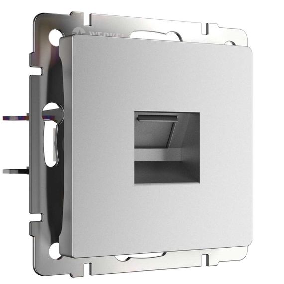 Розетка Werkel Ethernet RJ-45 серебряный матовый W1181065 4690389195624