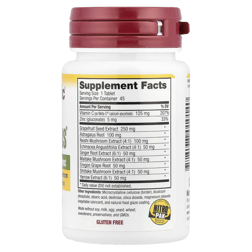 NutriBiotic, DefensePlus, максимальная сила, 45 веганских таблеток