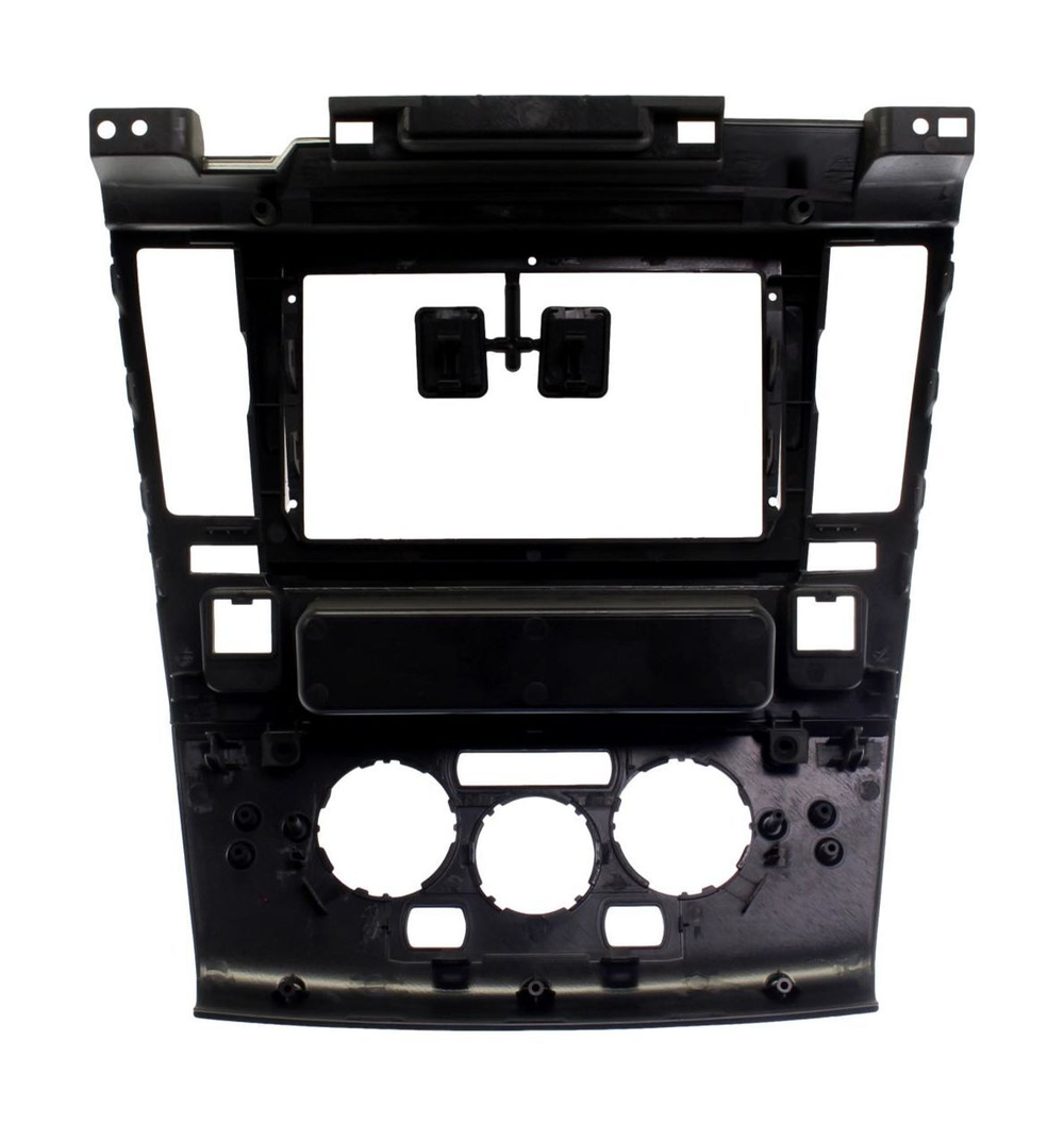 Комплект рамки с разъёмами 9" Nissan Tiida 2004-2013 климат с круглым экраном(графит) - Car-Smart 1148СL