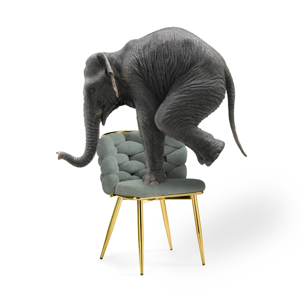 Стул на металлокаркасе Woodville на металлокаркасе Rendi light gray, gold