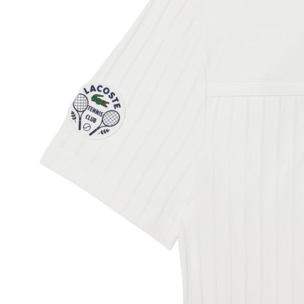 Мужское теннисное поло Lacoste Ultra Dry Badge Accent Tennis Heritage - белый