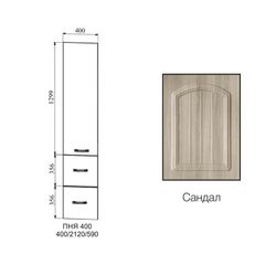 Фасад Монако Сандал П 350 левый, ДСВ Мебель