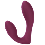 Фиолетовый вибратор 12,5см для двоих с пультом ДУ Selove DuoFlex Flexible Wearable Vibrator Purple