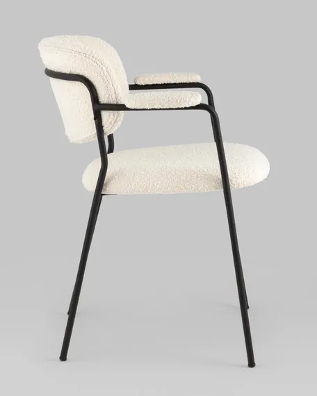 Стул Carol с подлокотниками, белое букле