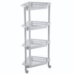 Этажерка угловая "тереза" 4 полки 400х270х840 мм (светло-серый)