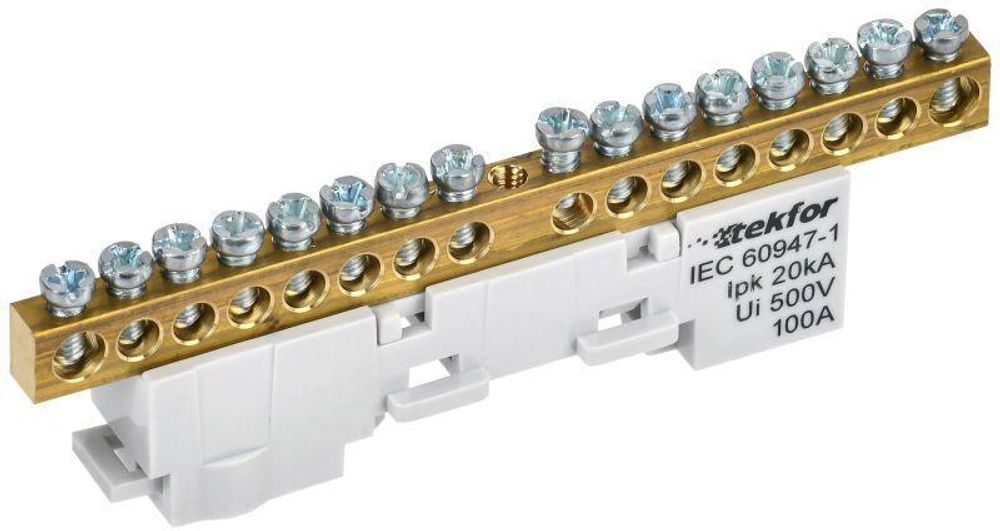 Шина L &quot;фаза&quot; неизол. на универс. держ. 6х9-16-Ср TEKFOR IEK TF-NN10-16-DL-K03