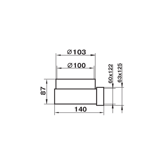 Колено соединительное Zernberg 120*60 мм 100 мм пластик 17423