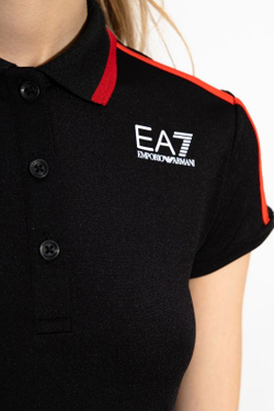 Женское поло EA7 Woman Jersey Polo Shirt - black