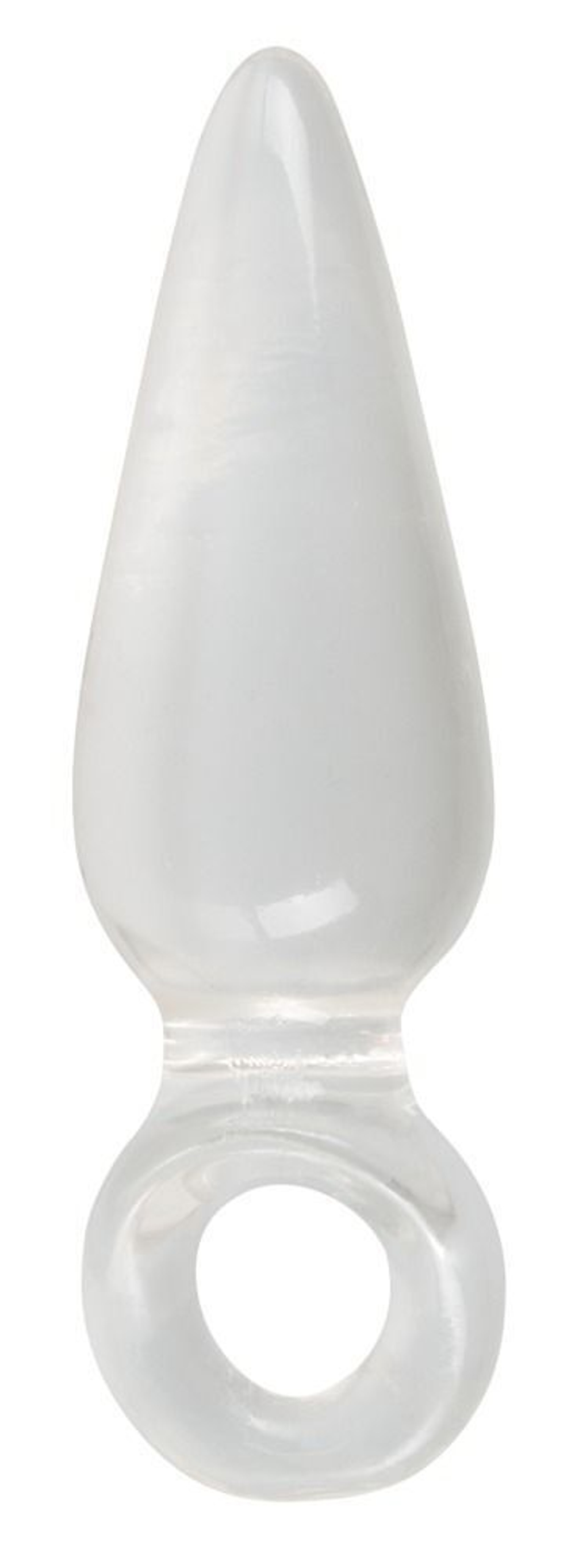 Анальная втулка с колечком на пальчик Finger Plug - 9,5 см. (Цвет: прозрачный)