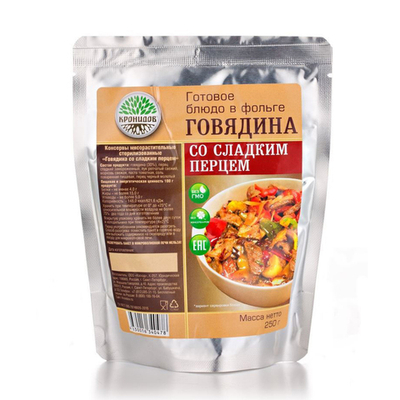 Готовое блюдо "Говядина со сладким перцем" 250 г. (Кронидов)