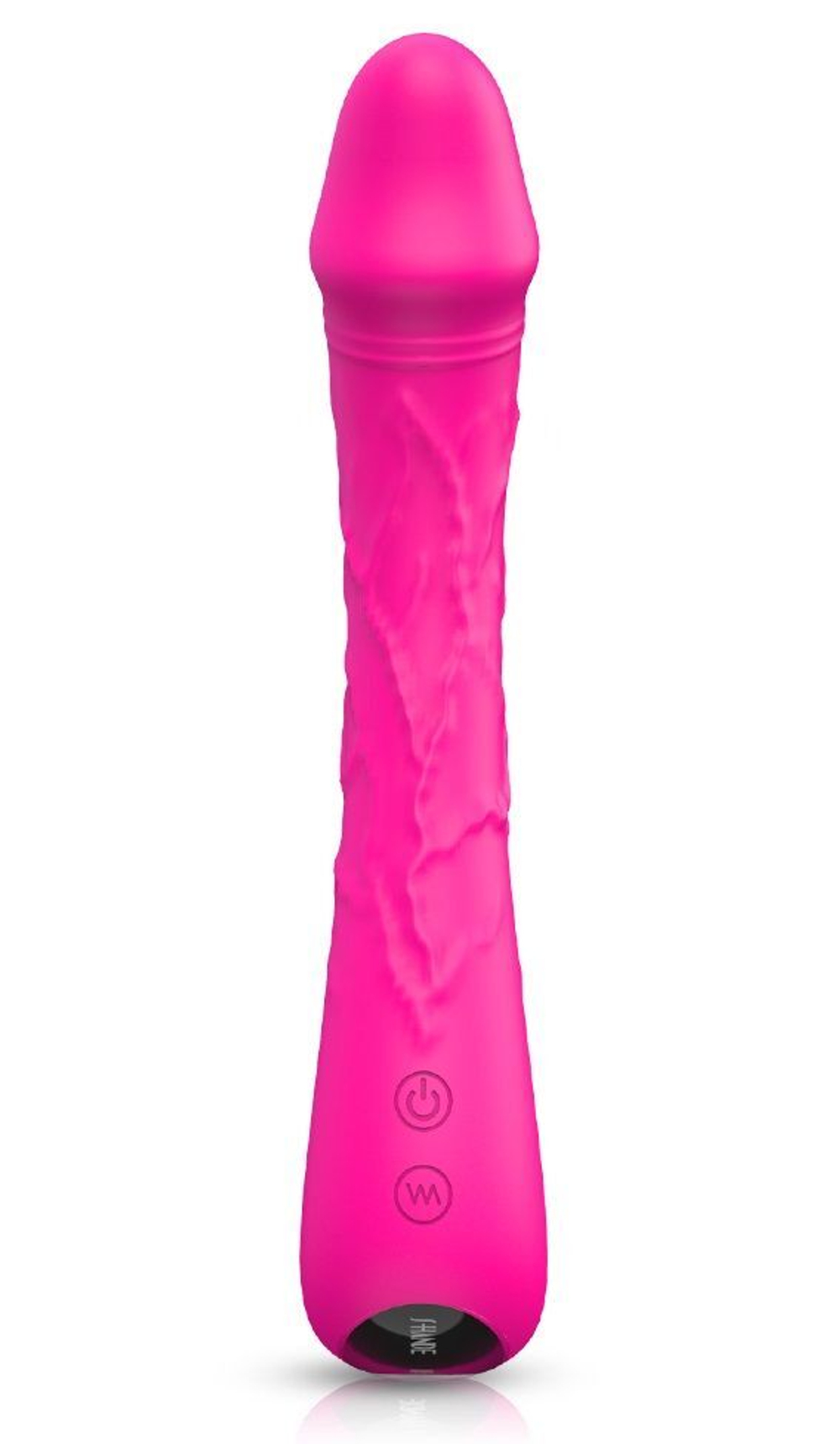 Ярко-розовый гибкий вибратор-реалистик - 21,3 см. (Цвет: ярко-розовый)