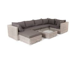 "Лунго" трансформирующаяся лаунж-зона из искусственного ротанга, цвет бежевый