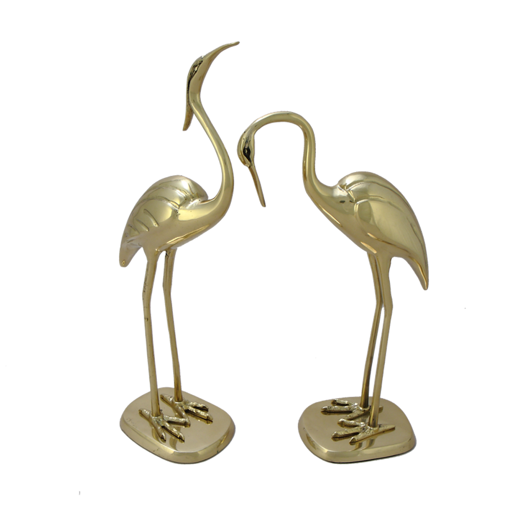 Bello De Bronze Статуэтка Журавли пара, золото