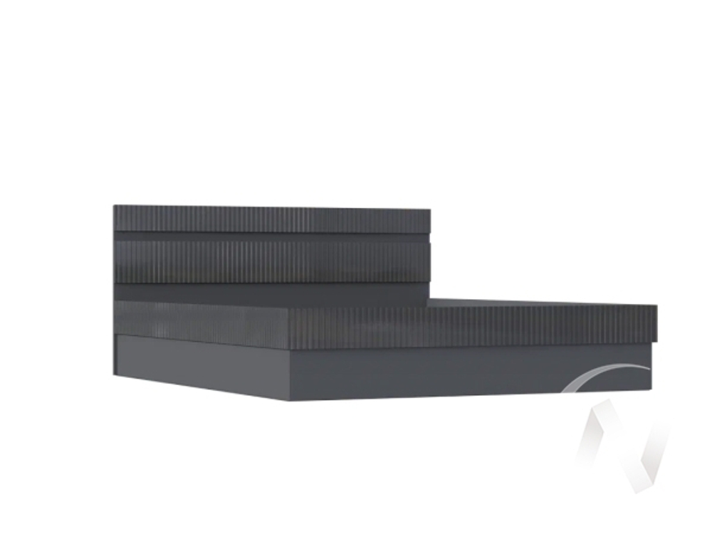 Кровать 1;6м с ПМ Спальня Оливия (графит/графит глянец)
