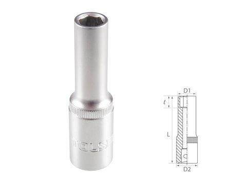 Цена на TOLSEN (TT16559) Головка торцевая глубокая шестигранная 1/2", 9 мм