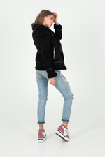 Дубленка короткая черная женская надяшоп