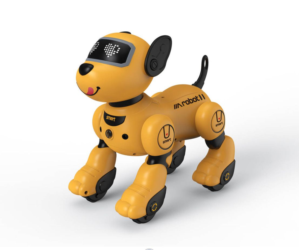 Интерактивная Робот Собака Акробат Дружок BG1536 V2 , управление голосом , цвет оранжевый , русская озвучка